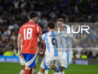 Alexis Mac Allister of Argentina celebrates after scoring the first goal of his team during the FIFA World Cup 2026 Qualifier match between...