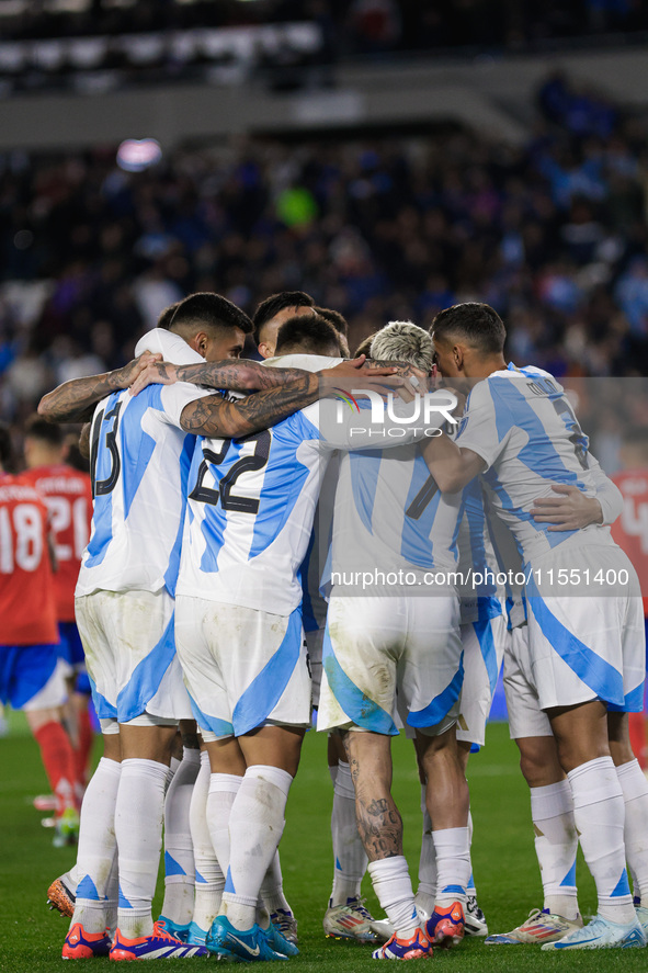 Alexis Mac Allister of Argentina celebrates with his teammates after scoring the first goal of his team during the FIFA World Cup 2026 Quali...