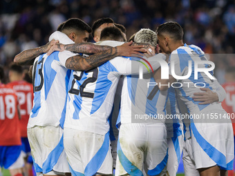 Alexis Mac Allister of Argentina celebrates with his teammates after scoring the first goal of his team during the FIFA World Cup 2026 Quali...