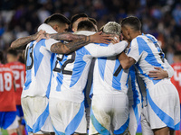 Alexis Mac Allister of Argentina celebrates with his teammates after scoring the first goal of his team during the FIFA World Cup 2026 Quali...