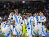 Alexis Mac Allister of Argentina celebrates with his teammates after scoring the first goal of his team during the FIFA World Cup 2026 Quali...