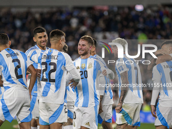 Alexis Mac Allister of Argentina celebrates with his teammates after scoring the first goal of his team during the FIFA World Cup 2026 Quali...