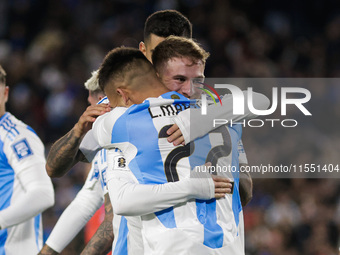 Alexis Mac Allister and Lautaro Martinez of Argentina celebrate after scoring the first goal of their team during the FIFA World Cup 2026 Qu...