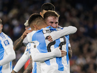 Alexis Mac Allister and Lautaro Martinez of Argentina celebrate after scoring the first goal of their team during the FIFA World Cup 2026 Qu...