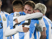 Alexis Mac Allister and Lautaro Martinez of Argentina celebrate after scoring the first goal of their team during the FIFA World Cup 2026 Qu...