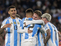 Alexis Mac Allister and Lautaro Martinez of Argentina celebrate after scoring the first goal of their team during the FIFA World Cup 2026 Qu...