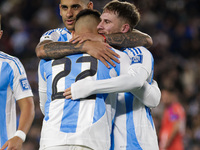 Alexis Mac Allister and Lautaro Martinez of Argentina celebrate after scoring the first goal of their team during the FIFA World Cup 2026 Qu...