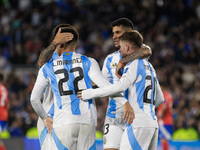 Alexis Mac Allister of Argentina celebrates with his teammates after scoring the first goal of his team during the FIFA World Cup 2026 Quali...