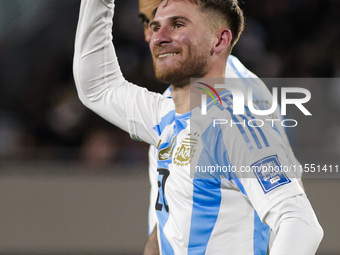 Alexis Mac Allister of Argentina celebrates after scoring the first goal of his team during the FIFA World Cup 2026 Qualifier match between...