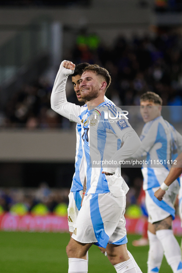 Alexis Mac Allister of Argentina celebrates after scoring the first goal of his team during the FIFA World Cup 2026 Qualifier match between...