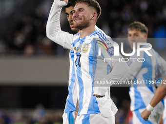 Alexis Mac Allister of Argentina celebrates after scoring the first goal of his team during the FIFA World Cup 2026 Qualifier match between...