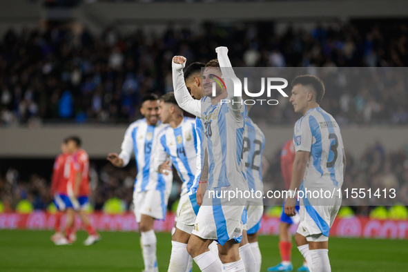 Alexis Mac Allister of Argentina celebrates after scoring the first goal of his team during the FIFA World Cup 2026 Qualifier match between...