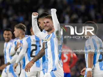 Alexis Mac Allister of Argentina celebrates after scoring the first goal of his team during the FIFA World Cup 2026 Qualifier match between...