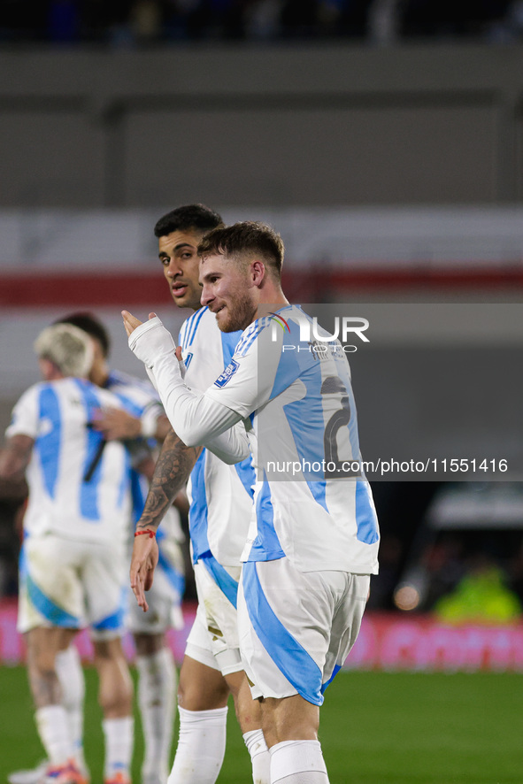 Alexis Mac Allister of Argentina celebrates after scoring the first goal of his team during the FIFA World Cup 2026 Qualifier match between...