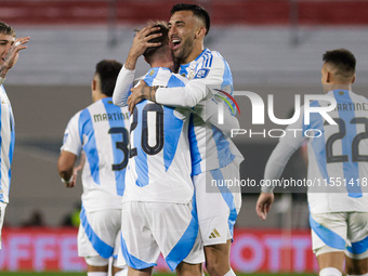 Alexis Mac Allister of Argentina celebrates after scoring the first goal of his team during the FIFA World Cup 2026 Qualifier match between...