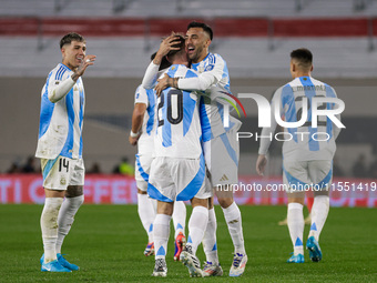 Alexis Mac Allister of Argentina celebrates after scoring the first goal of his team during the FIFA World Cup 2026 Qualifier match between...