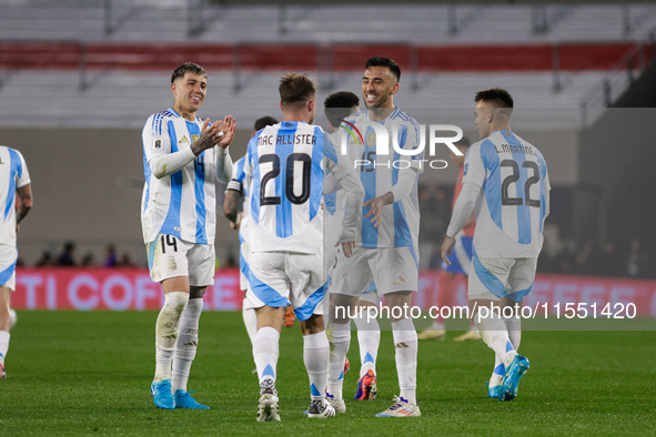 Alexis Mac Allister of Argentina celebrates after scoring the first goal of his team during the FIFA World Cup 2026 Qualifier match between...