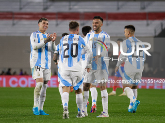 Alexis Mac Allister of Argentina celebrates after scoring the first goal of his team during the FIFA World Cup 2026 Qualifier match between...