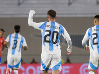 Alexis Mac Allister of Argentina celebrates after scoring the first goal of his team during the FIFA World Cup 2026 Qualifier match between...