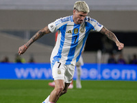 Rodrigo de Paul of Argentina is in action during the FIFA World Cup 2026 Qualifier match between Argentina and Chile at Estadio Mas Monument...