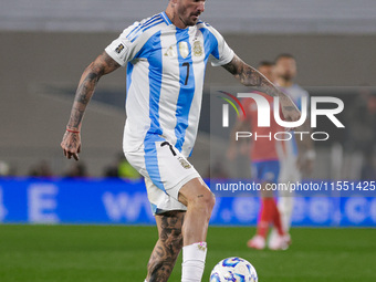 Rodrigo de Paul of Argentina is in action during the FIFA World Cup 2026 Qualifier match between Argentina and Chile at Estadio Mas Monument...