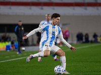 Julian Alvarez of Argentina is in action during the FIFA World Cup 2026 Qualifier match between Argentina and Chile at Estadio Mas Monumenta...