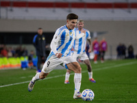 Julian Alvarez of Argentina is in action during the FIFA World Cup 2026 Qualifier match between Argentina and Chile at Estadio Mas Monumenta...