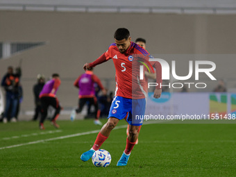 Paulo Diaz of Chile is in action during the FIFA World Cup 2026 Qualifier match between Argentina and Chile at Estadio Mas Monumental Antoni...