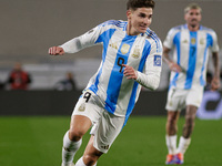 Julian Alvarez of Argentina is in action during the FIFA World Cup 2026 Qualifier match between Argentina and Chile at Estadio Mas Monumenta...