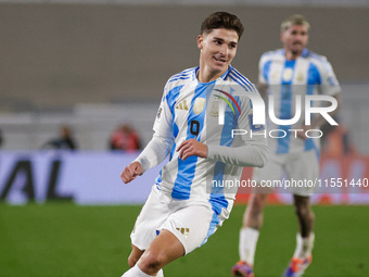 Julian Alvarez of Argentina is in action during the FIFA World Cup 2026 Qualifier match between Argentina and Chile at Estadio Mas Monumenta...