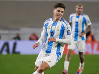 Julian Alvarez of Argentina is in action during the FIFA World Cup 2026 Qualifier match between Argentina and Chile at Estadio Mas Monumenta...