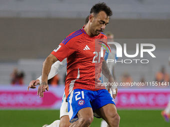 Matias Catalan of Chile is in action during the FIFA World Cup 2026 Qualifier match between Argentina and Chile at Estadio Mas Monumental An...