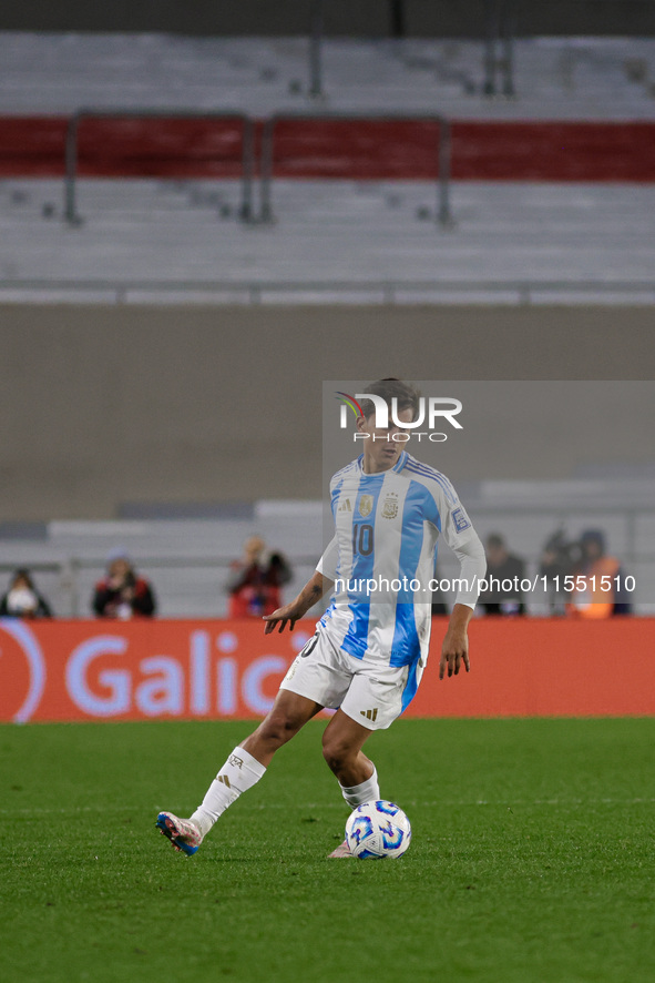 Paulo Dybala of Argentina is in action during the FIFA World Cup 2026 Qualifier match between Argentina and Chile at Estadio Mas Monumental...