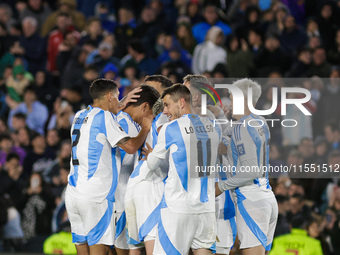 Julian Alvarez of Argentina celebrates with his teammates after scoring the second goal of his team during the FIFA World Cup 2026 Qualifier...