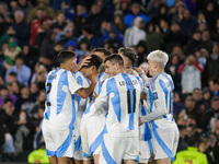 Julian Alvarez of Argentina celebrates with his teammates after scoring the second goal of his team during the FIFA World Cup 2026 Qualifier...