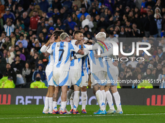 Julian Alvarez of Argentina celebrates with his teammates after scoring the second goal of his team during the FIFA World Cup 2026 Qualifier...