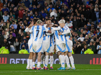 Julian Alvarez of Argentina celebrates with his teammates after scoring the second goal of his team during the FIFA World Cup 2026 Qualifier...