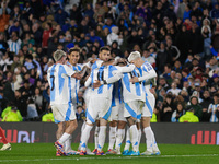 Julian Alvarez of Argentina celebrates with his teammates after scoring the second goal of his team during the FIFA World Cup 2026 Qualifier...