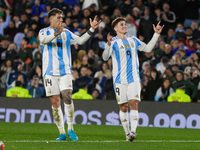 Julian Alvarez and Enzo Fernandez of Argentina celebrate after the second goal of their team during the FIFA World Cup 2026 Qualifier match...