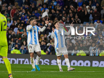 Julian Alvarez and Enzo Fernandez of Argentina celebrate after the second goal of their team during the FIFA World Cup 2026 Qualifier match...