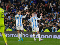 Julian Alvarez and Enzo Fernandez of Argentina celebrate after the second goal of their team during the FIFA World Cup 2026 Qualifier match...