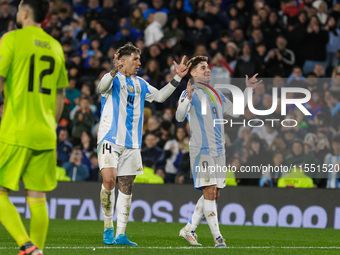 Julian Alvarez and Enzo Fernandez of Argentina celebrate after the second goal of their team during the FIFA World Cup 2026 Qualifier match...