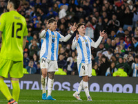 Julian Alvarez and Enzo Fernandez of Argentina celebrate after the second goal of their team during the FIFA World Cup 2026 Qualifier match...