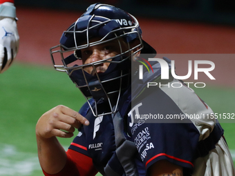 Jonathan Morales, #27 catcher of Sultanes de Monterrey, during match 2 between Sultanes de Monterrey and Diablos Rojos del Mexico of the Kin...