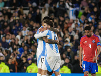 Julian Alvarez and Cristian Romero of Argentina celebrate after the second goal of their team during the FIFA World Cup 2026 Qualifier match...