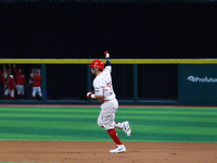 Julian Ornelas #31 of Diablos Rojos celebrates against Sultanes de Monterrey during match 2 between Sultanes de Monterrey and Diablos Rojos...