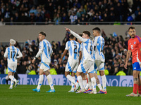 Julian Alvarez of Argentina celebrates with his teammates after scoring the second goal of his team during the FIFA World Cup 2026 Qualifier...