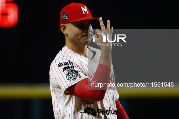 Erick Leal #49 of Diablos Rojos during the match against Sultanes de Monterrey in the King series 2024 as part of the Mexican Baseball Leagu...