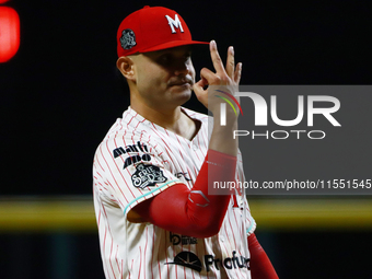 Erick Leal #49 of Diablos Rojos during the match against Sultanes de Monterrey in the King series 2024 as part of the Mexican Baseball Leagu...