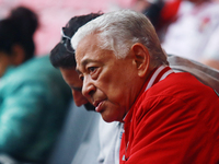 Alfredo Ortiz ''El Zurdo,'' a member of the Mexican Baseball Hall of Fame, participates in match 2 between Sultanes de Monterrey and Diablos...